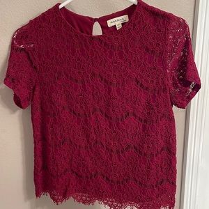 Lace red top